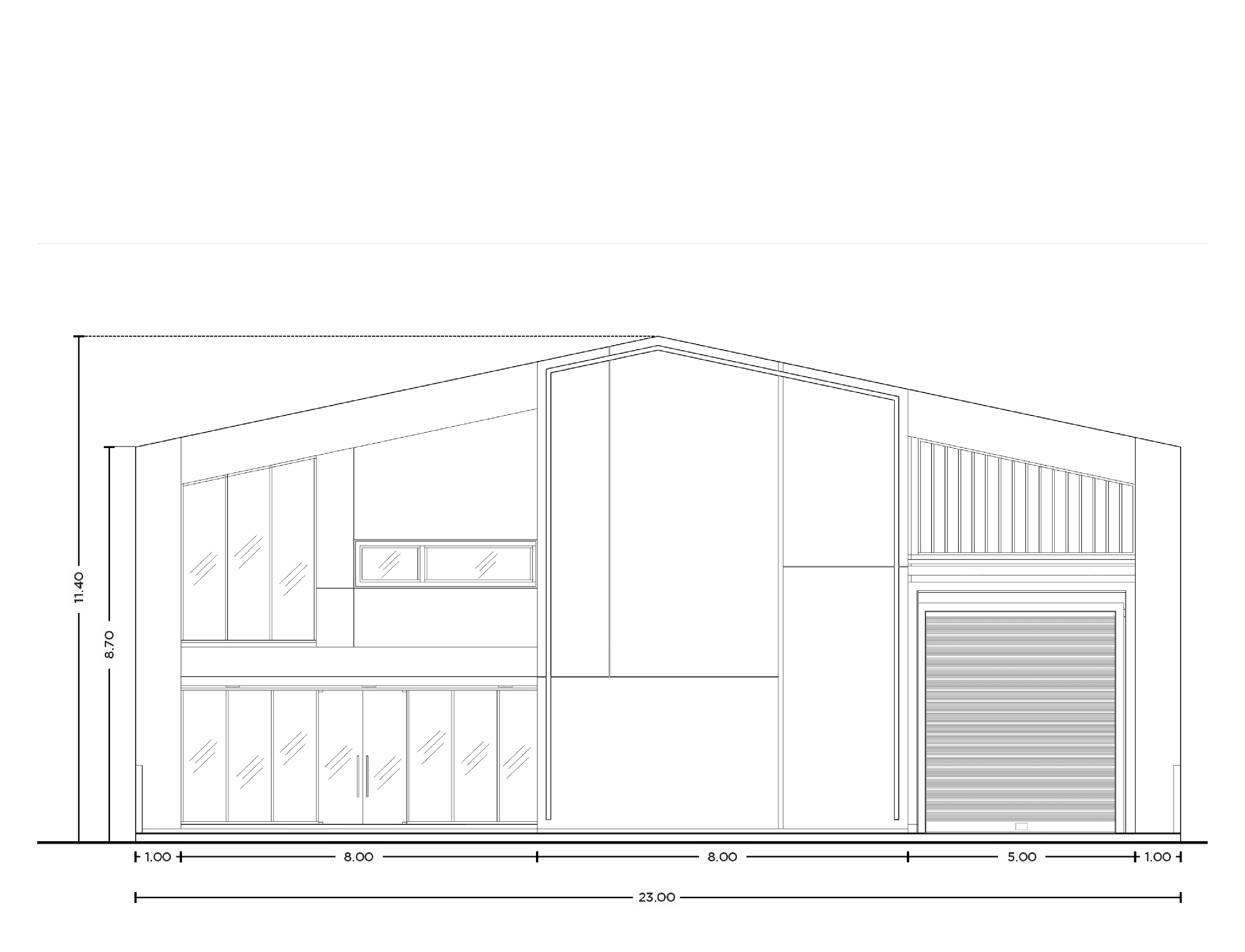 Block Q building facade drawing