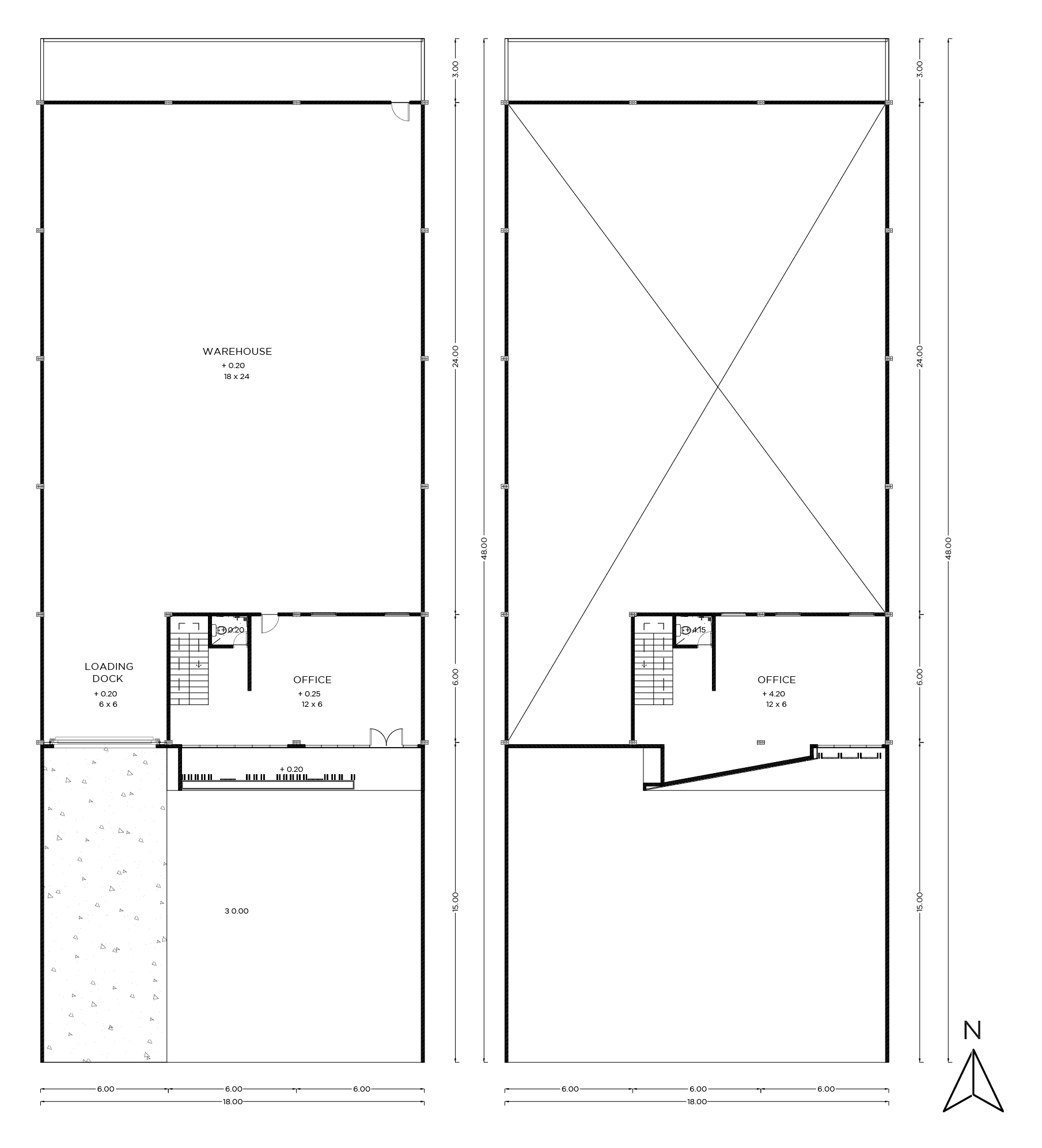 18m x 24m first and second floor plan